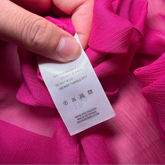 Rat & Boa- FARRETTI DRESS PINK Size Large Sheer Beach Cover Up - Picture 15 of 15